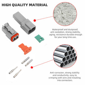 117PCS Deutsch Kit | DT 2-Way Series Connector Plug | Waterproof Auto Marine | 2-Pin