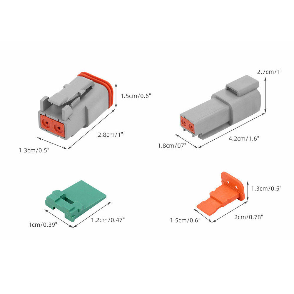 117PCS Deutsch Kit | DT 2-Way Series Connector Plug | Waterproof Auto Marine | 2-Pin