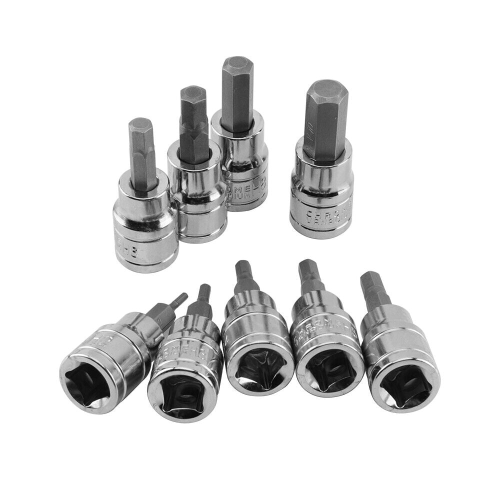 9PCS Allen Key Sockets Hex Bit Socket Set | 3/8" Drive | Drill Metric Tools | 2-10mm