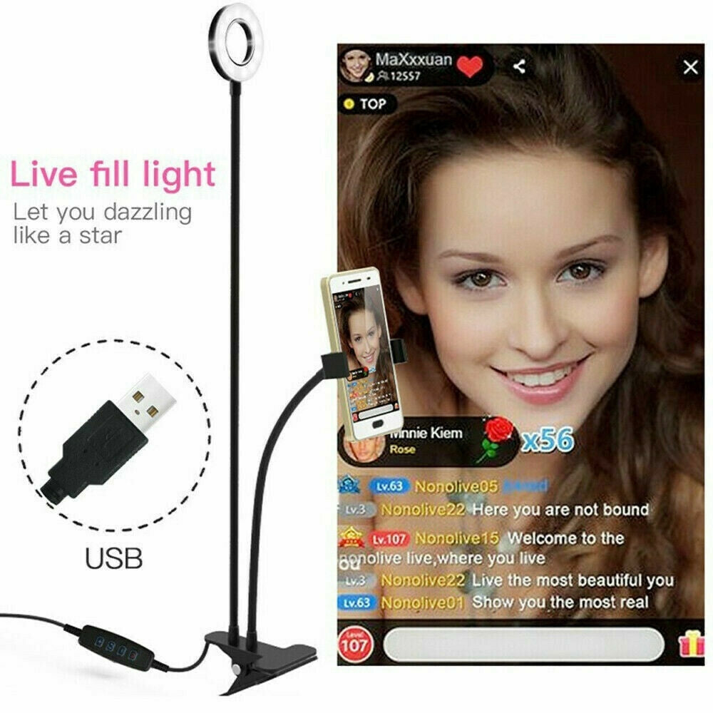 LED Selfie Ring Light | With Cell Phone Holder | Flexible Stand | Live Stream Lamp AU