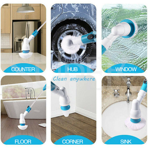 10PCS Rechargeable Spin Scrubber | Electric Turbo Scrub Cleaning Brush Kit | Cordless