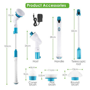 10PCS Rechargeable Spin Scrubber | Electric Turbo Scrub Cleaning Brush Kit | Cordless