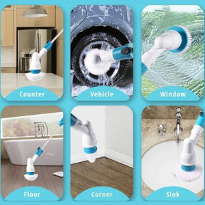 2PCS Rechargeable Spin Scrubber | Electric Turbo Scrub Cleaning Brush Kit | Cordless
