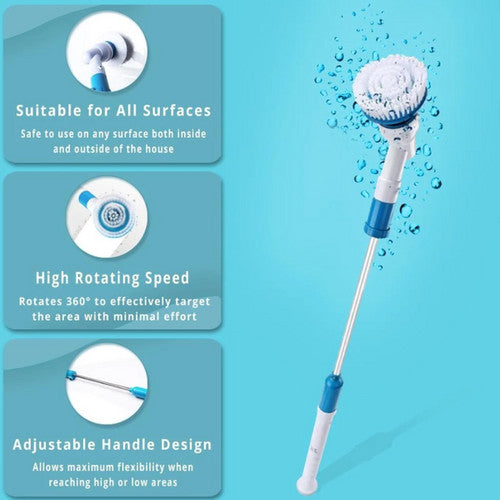 5PCS Rechargeable Spin Scrubber | Electric Turbo Scrub Cleaning Brush | Cordless Kit