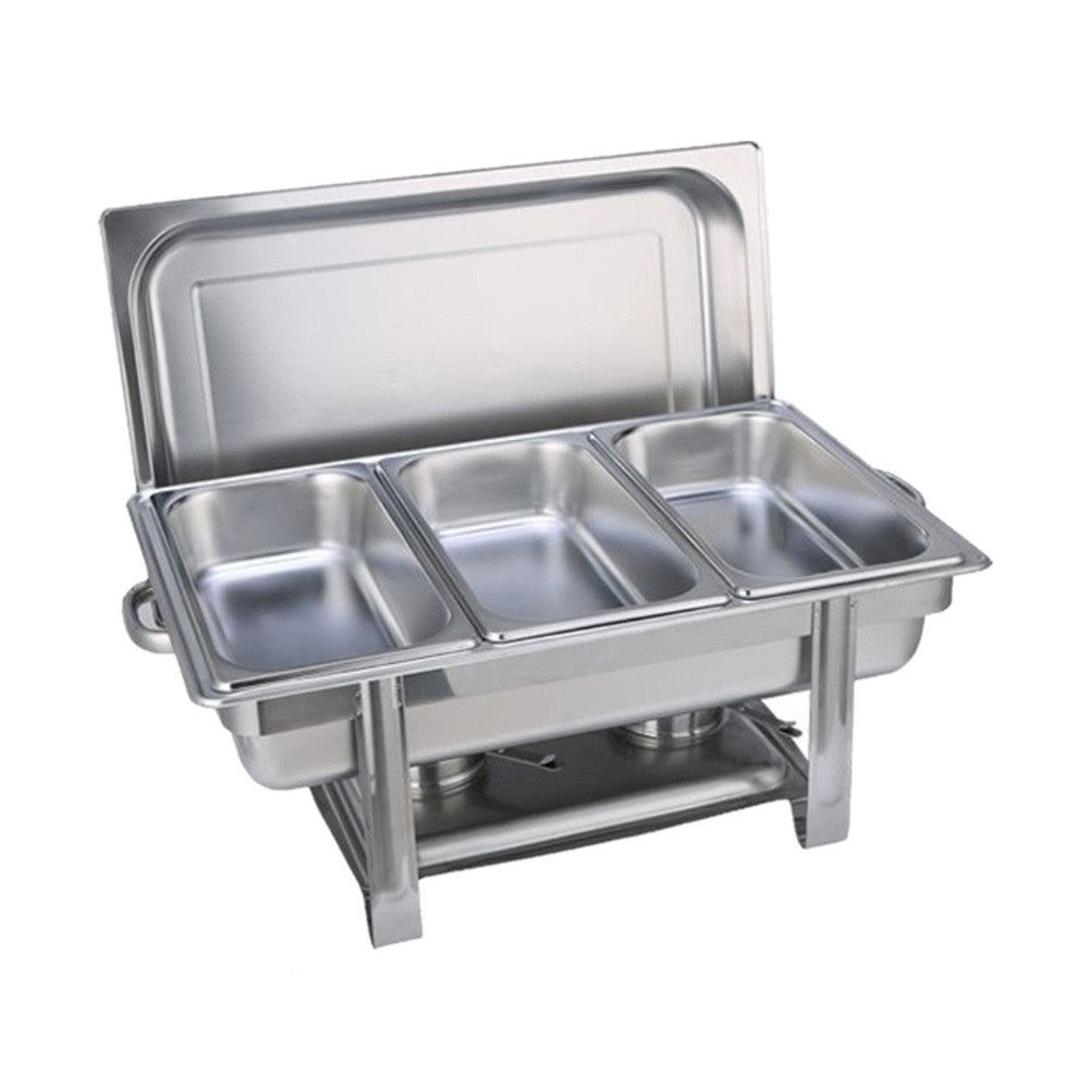 9L Chafing Dish Set | Buffet Pan | Bain Marie Bow Stainless Steel Food Warmer (3x3L)