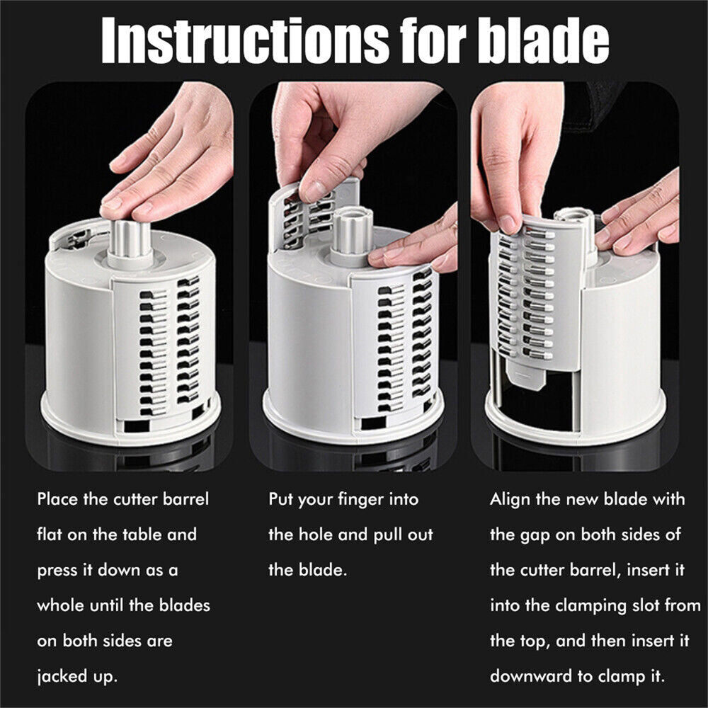 Kitchen Vegetable Food Manual Rotary Drum Grater | Chopper Slicer | Fruit Cutter