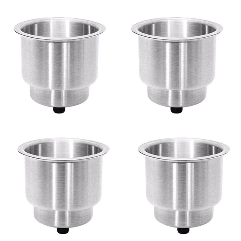 4PCS Stainless Drink Cup Holder Insert | For Boat | Car | Truck | RV | Camper | Yacht | Sofa