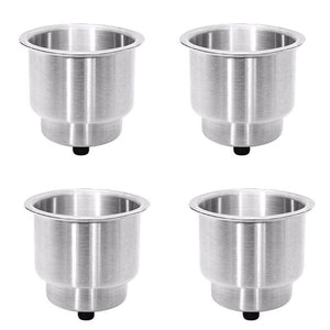 4PCS Stainless Drink Cup Holder Insert | For Boat | Car | Truck | RV | Camper | Yacht | Sofa