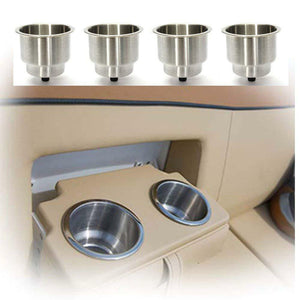 4PCS Stainless Drink Cup Holder Insert | For Boat | Car | Truck | RV | Camper | Yacht | Sofa