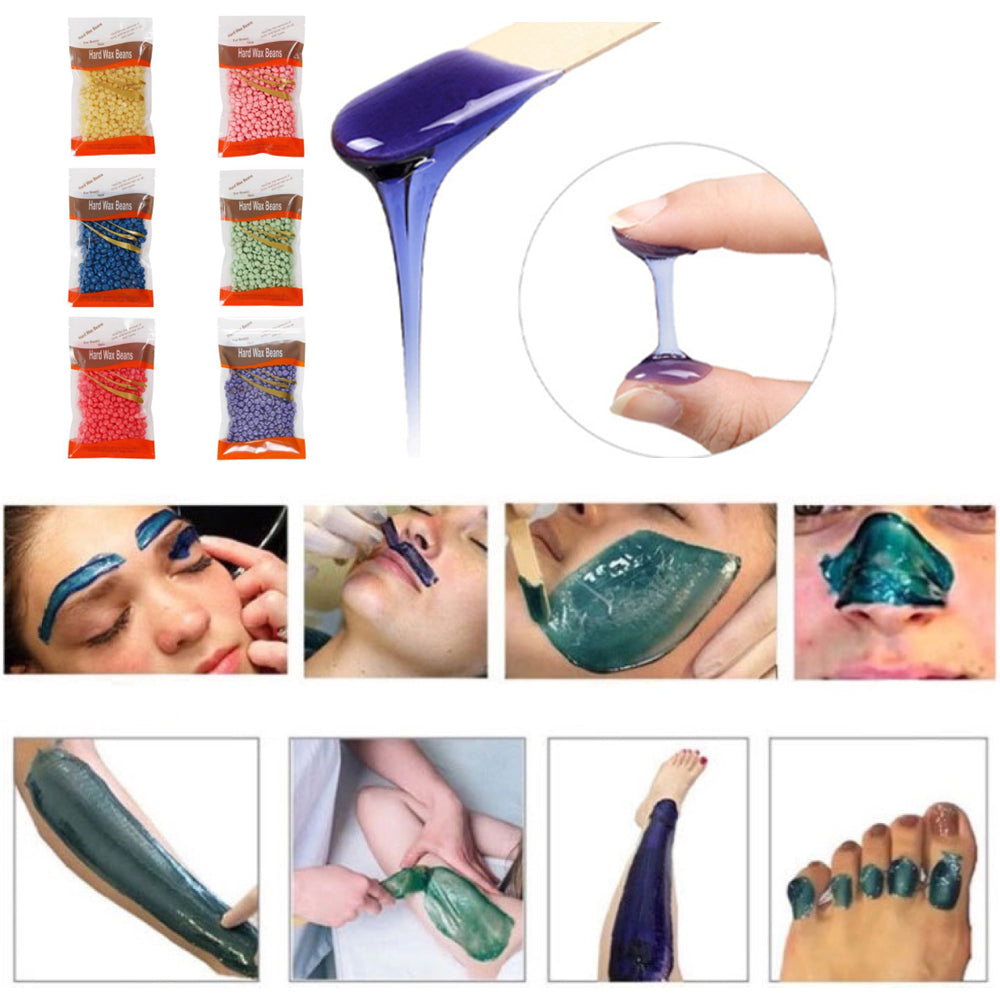 6x100g Hard Wax Beans | Remover With 20 Wooden Sticks