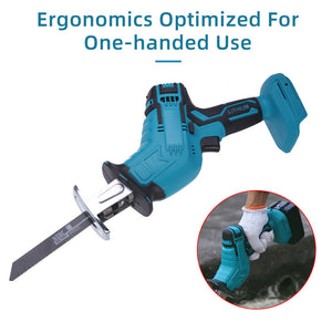 Blue Cordless Electric Reciprocating Saw | Includes Blades | No Battery