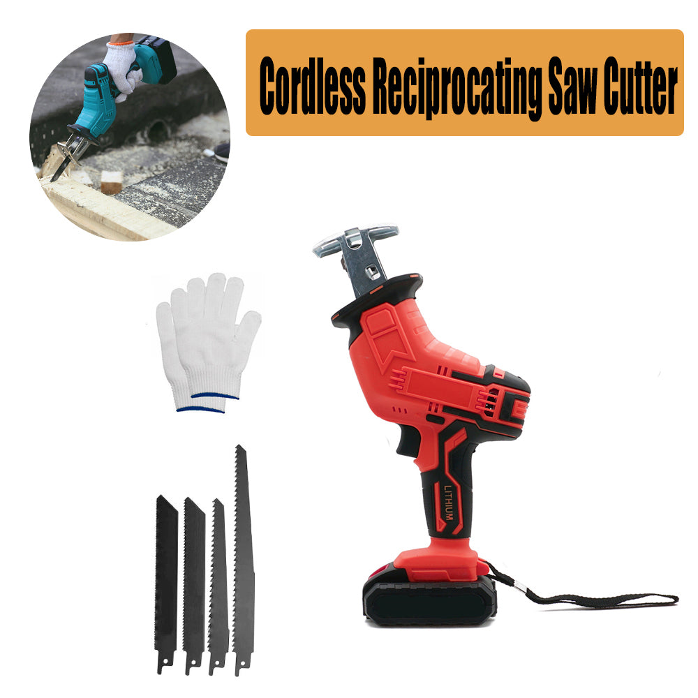 Red Cordless Electric Reciprocating Saw Cutter | With Blades for Makita Battery