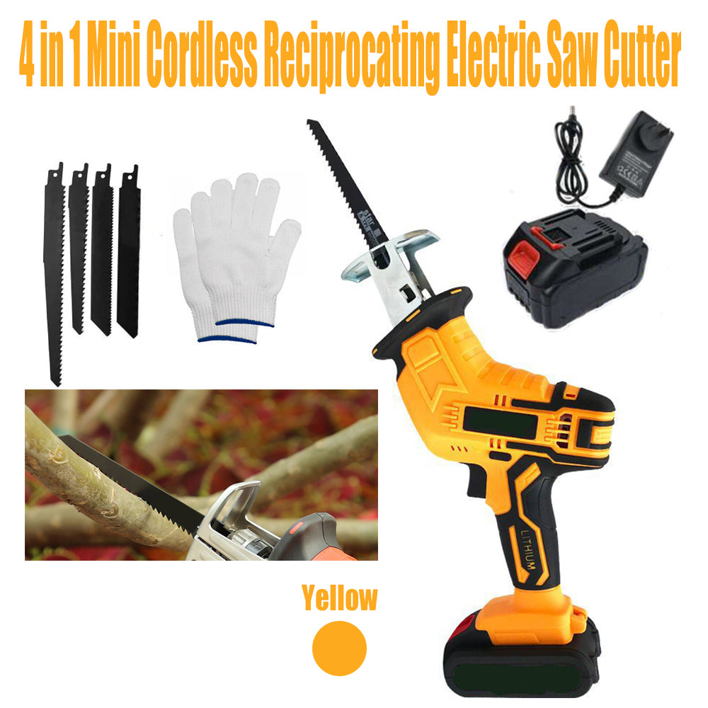 Yellow Cordless Electric Reciprocating Saw Cutter | With Blades for Makita Battery