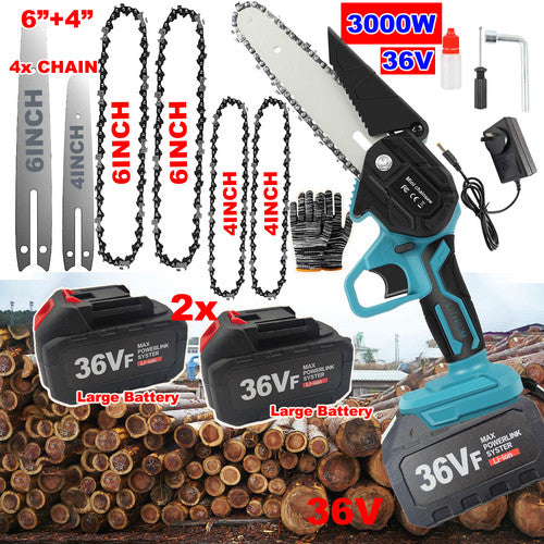 4"+6" Chainsaw Cordless Rechargeable Wood Cutter Saw | Chain Saws | Electric Tools