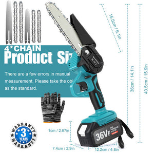 4"+6" Chainsaw Cordless Rechargeable Wood Cutter Saw | Chain Saws | Electric Tools
