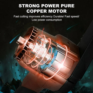 6" Mini Orange Cordless Electric Chainsaw | 2X Battery-Powered Wood Cutter | Rechargeable