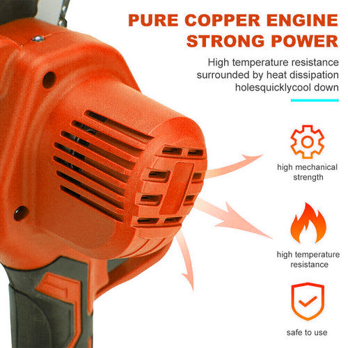 6" Mini Orange Cordless Electric Chainsaw | 2X Battery-Powered Wood Cutter | Rechargeable