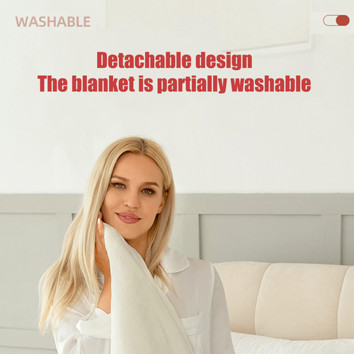Double-Side Flannel Heated Electric Throw Rug | Blanket | Fast Heating | Warm Washable | BLUE