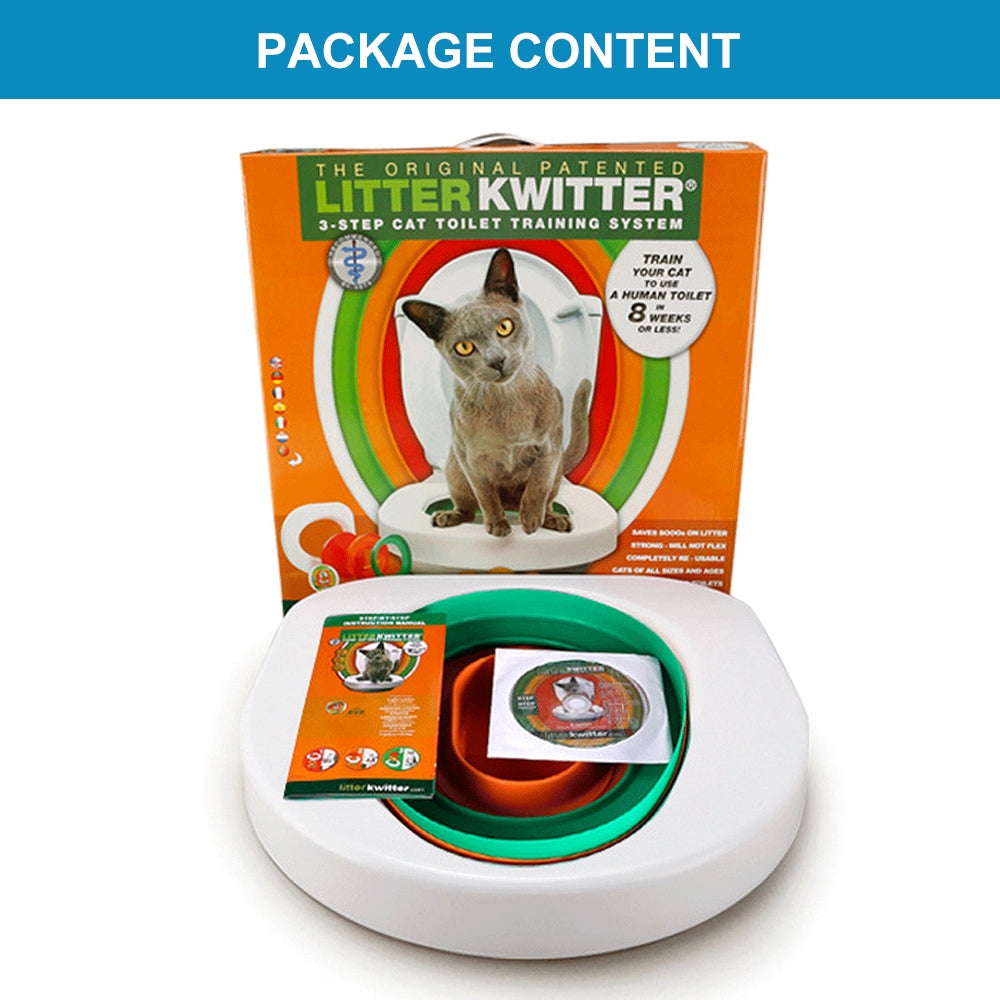 Cat Toilet Training System | 3 Step Litter Kwitter | Pet Training DVD Instruction