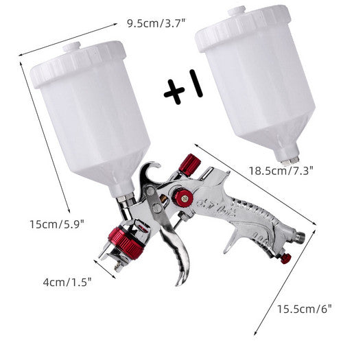 Spray Gun Kit | HVLP Gravity Feed Air Paint Sprayer | 3 Nozzles | 1.4mm | 1.7mm | 2mm
