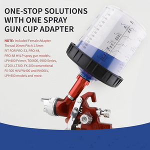 Paint Spray Gun Cup Kit | 50 Sets | Lids & Liners | Micron Filter | 600ML | Clear