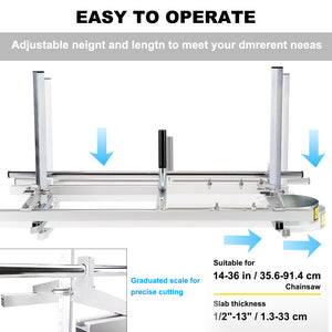 Chainsaw Mill for Saws | 14"-36" Bar | Furniture Making Wood Cutting | Aluminum Steel