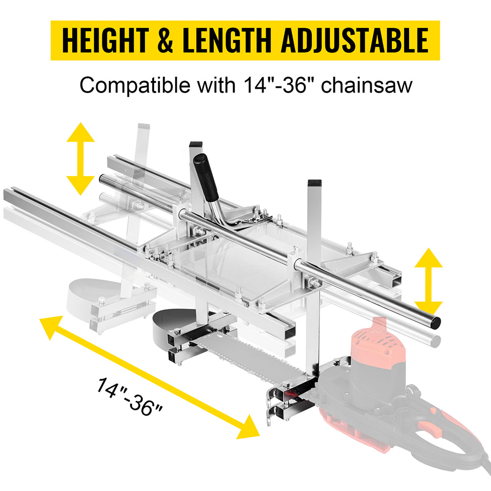 Chainsaw Mill for Saws | 14"-36" Bar | Furniture Making Wood Cutting | Aluminum Steel