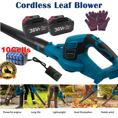 Cordless Garden Leaf Blower | 36V Handheld Dust Blower | For Makita | 2 Batteries & Charger Included