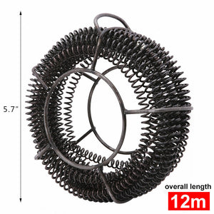 Plumber Drain Snake Pipe Cleaner | Metal Pipeline Tool | 12M + 6 Drill Bits | DIY