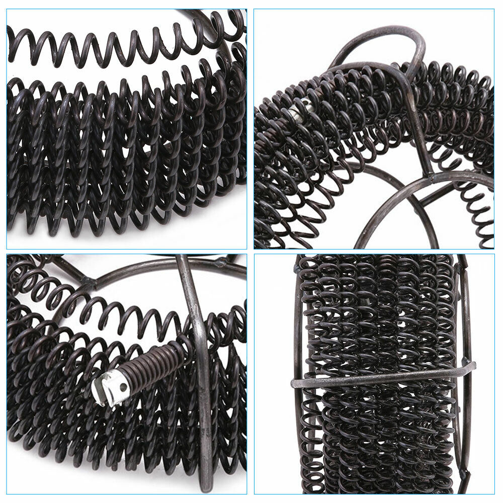 Plumber Drain Snake Pipe Cleaner | Metal Pipeline Tool | 12M + 6 Drill Bits | DIY