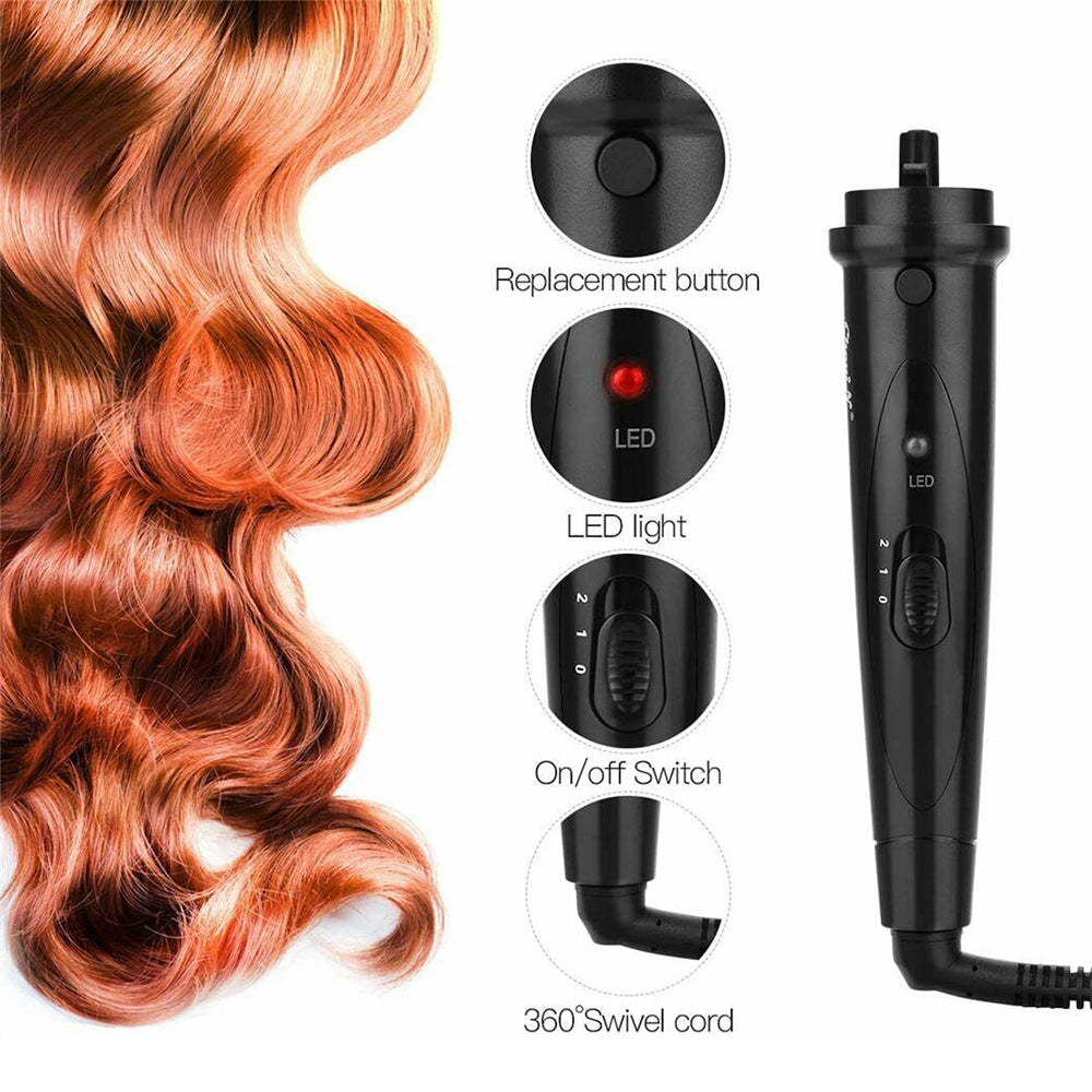 5 in 1 Hair Curler Wand Set | Ceramic Styling Curling Iron | Roller Barrel | LED + Glove