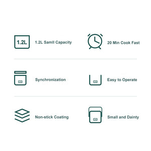 1.2L Portable Electric Rice Cooker | Mini Small | 3 Cups for 1-2 Person | Kitchen Home