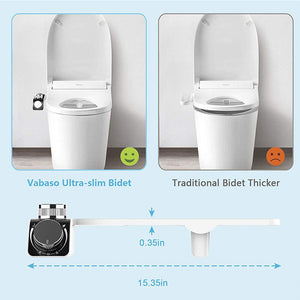 Dual Nozzle Toilet Bidet Seat | Non-Electric | Water Sprayer Attachment | Bathroom Hygiene