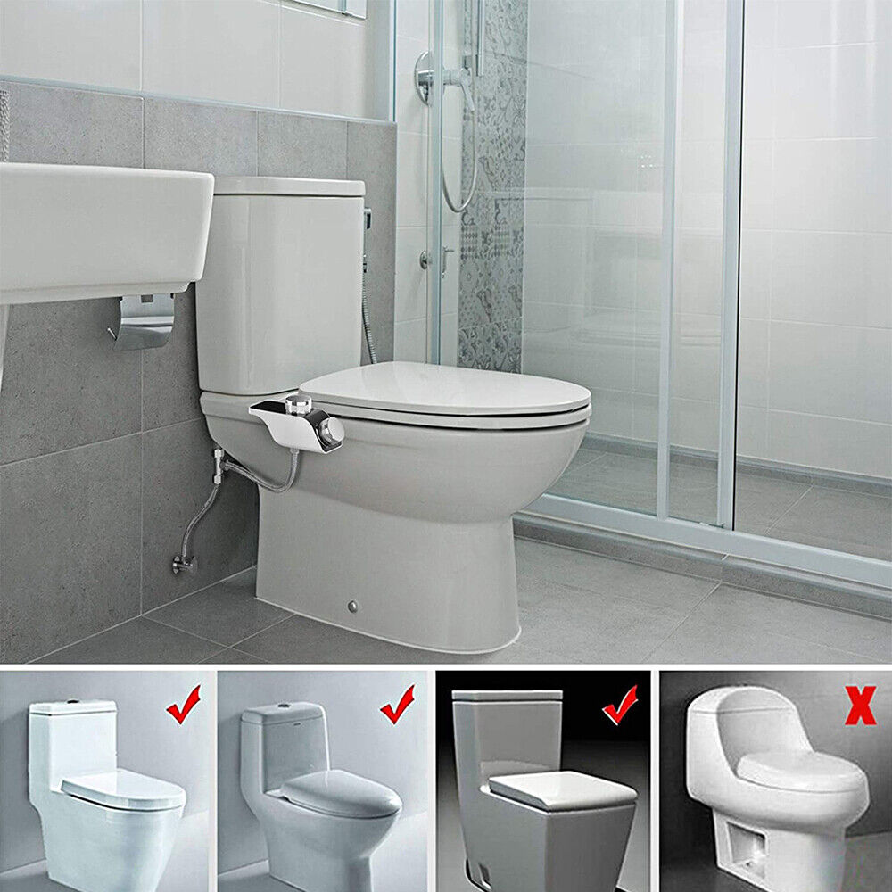 Dual Nozzle Toilet Bidet Seat | Non-Electric | Water Sprayer Attachment | Bathroom Hygiene
