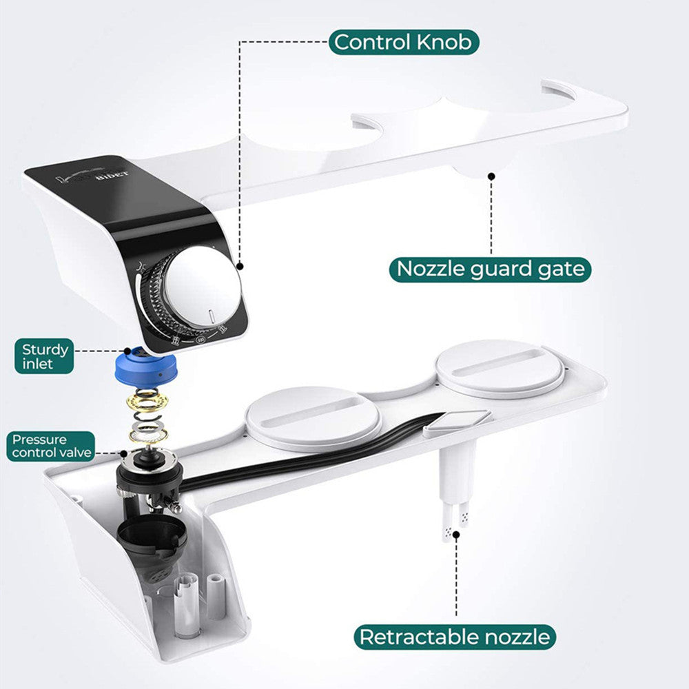 Dual Nozzle Toilet Bidet Seat | Non-Electric | Water Sprayer Attachment | Bathroom Hygiene