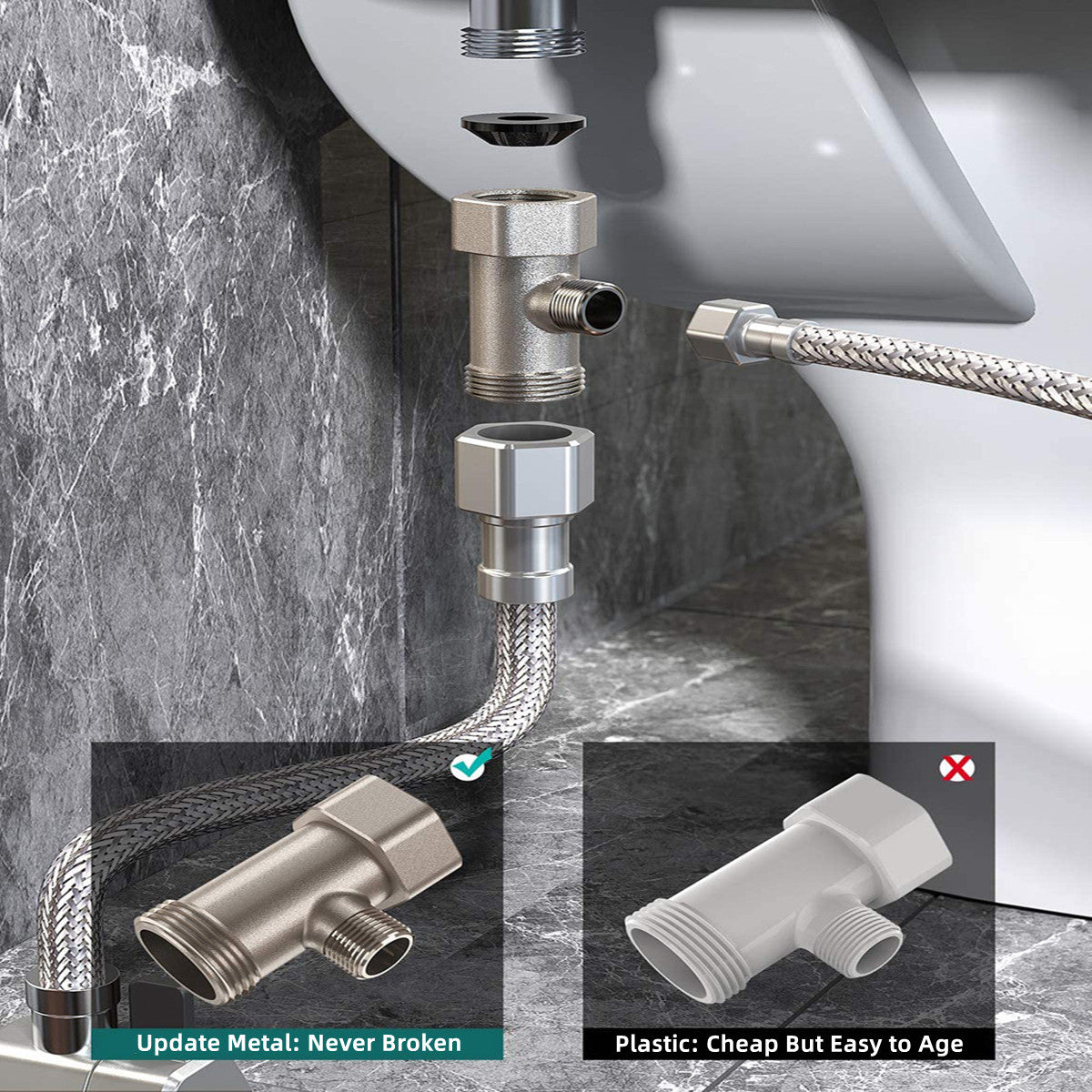 Dual Nozzle Toilet Bidet Seat | Non-Electric | Water Sprayer Attachment | Bathroom Hygiene