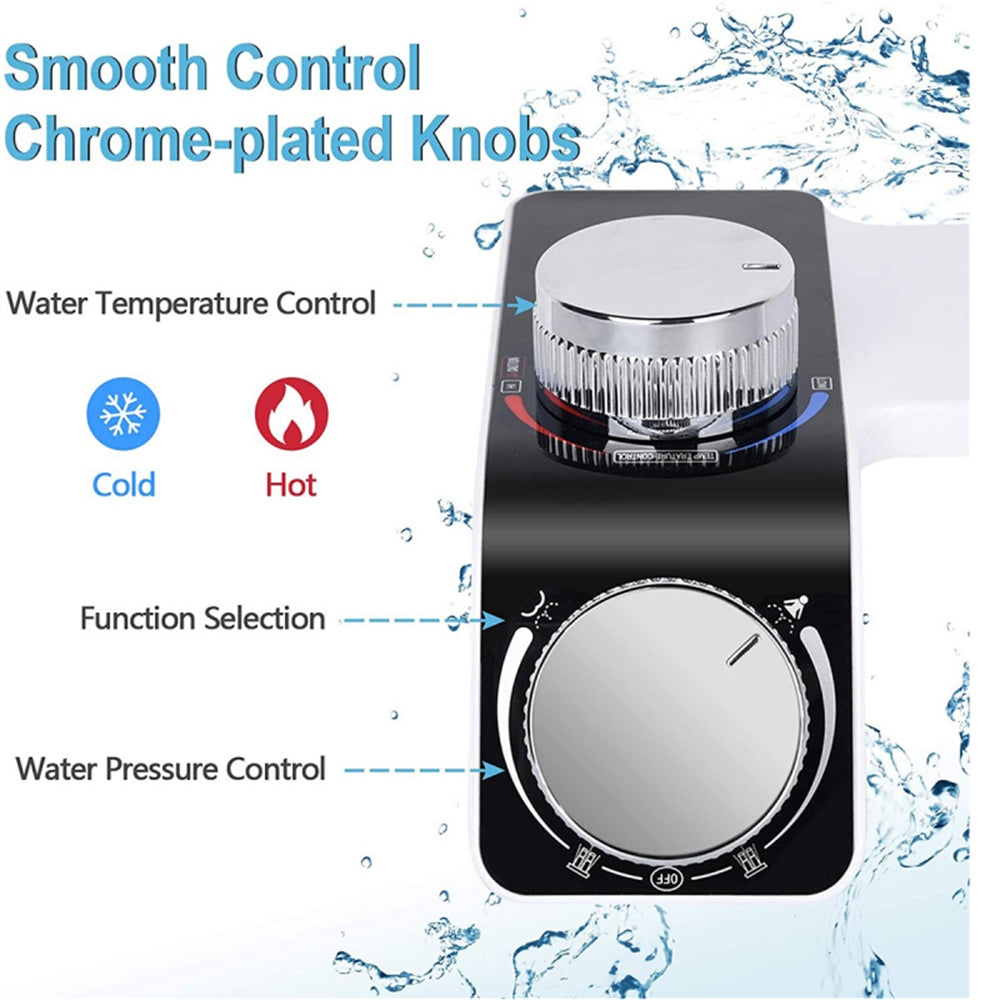Bidet Toilet Seat | Dual Nozzles | Self-Cleaning Wash | Hot Cold Mixer Water Sprayer