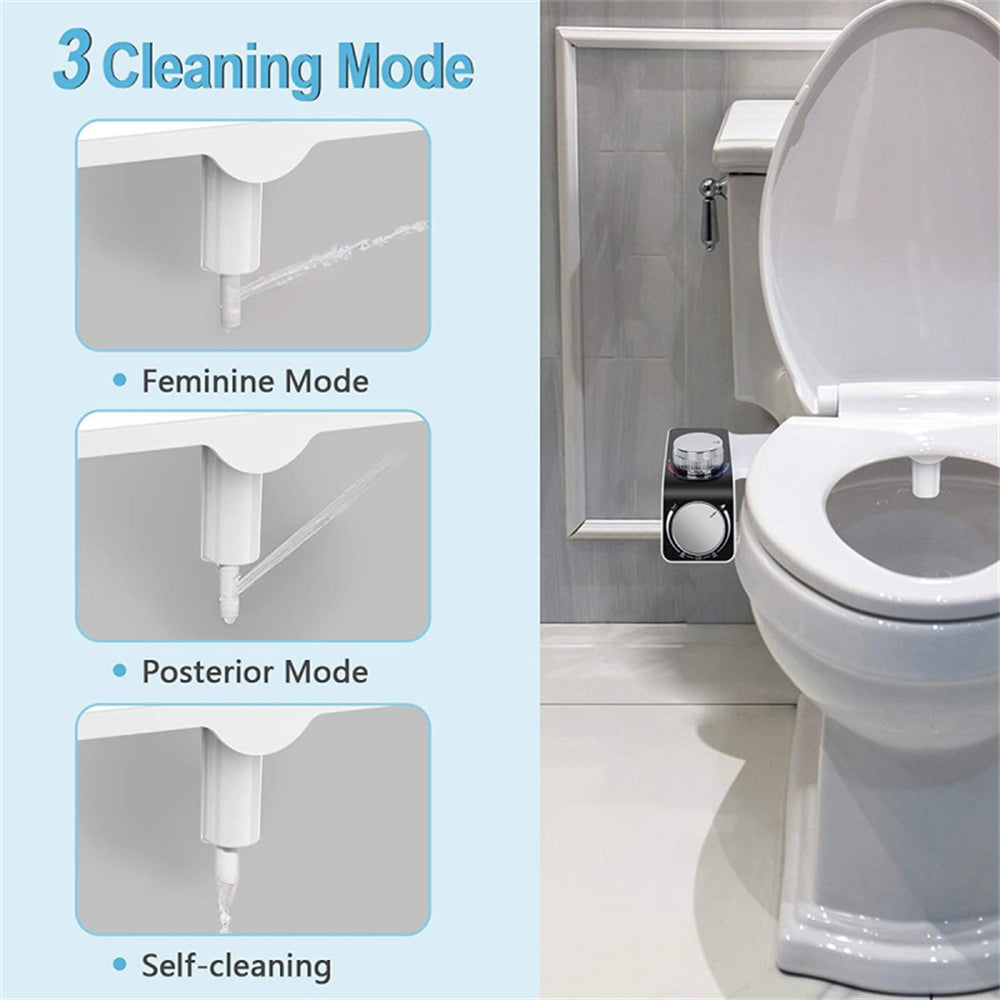 Bidet Toilet Seat | Dual Nozzles | Self-Cleaning Wash | Hot Cold Mixer Water Sprayer