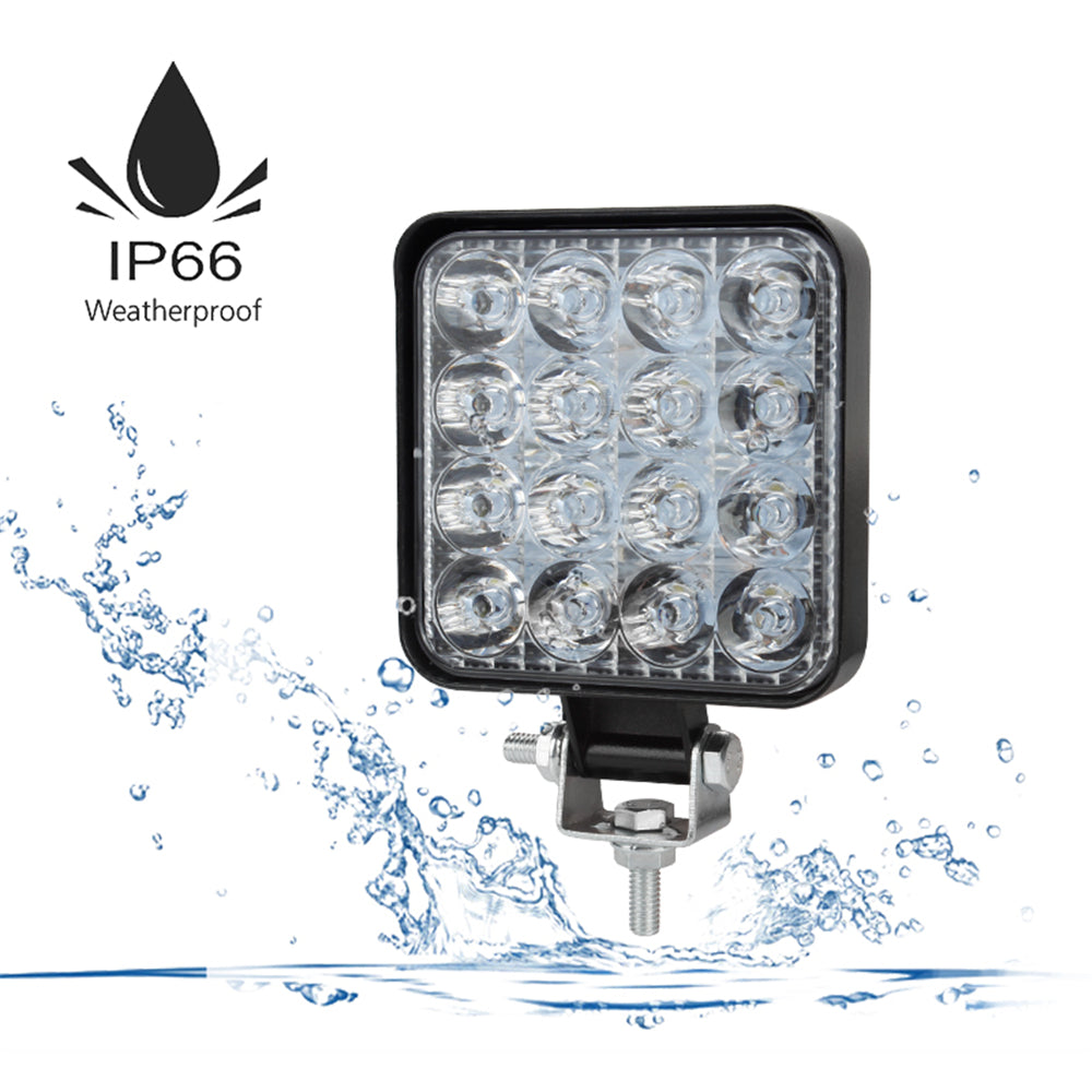10PCS 80W CREE FLOOD LED Work Lights | 12V | Boat Camping Square 4 Inch Bar