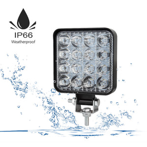 10PCS 80W CREE FLOOD LED Work Lights | 12V | Boat Camping Square 4 Inch Bar