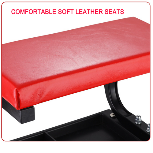 Rolling Creeper Garage Seat | Padded Mechanic Stool | Tool Tray Included | Smooth Rolling