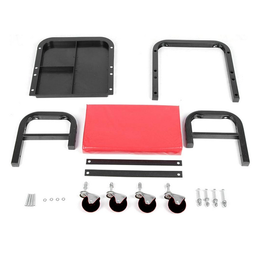 Rolling Creeper Garage Seat | Padded Mechanic Stool | Tool Tray Included | Smooth Rolling