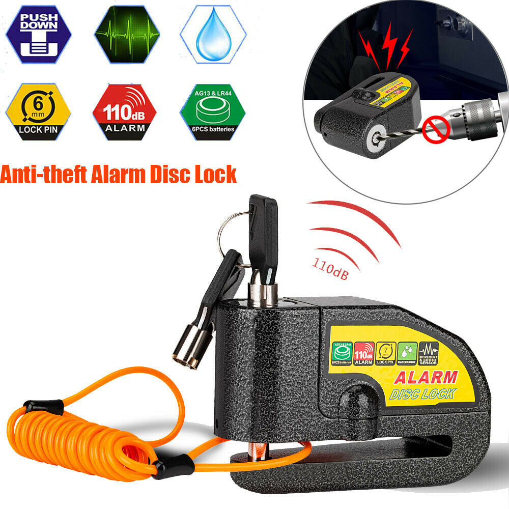 Motorcycle Alarm Disc Lock | Brake Handlebar | Throttle Grip Lock | Bike Security