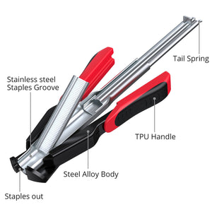 Hog Ring Gun C Clip Auto Feed Nailer | Pliers + 2500pcs Galvanised Steel Hogring Set