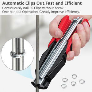 Hog Ring Gun C Clip Auto Feed Nailer | Pliers + 2500pcs Galvanised Steel Hogring Set