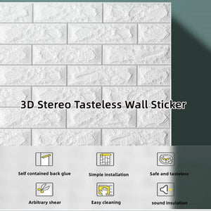 70CMx10M 3D Wall Paper Panel | Foam Brick Self-Adhesive | Waterproof Wallpaper Sticker
