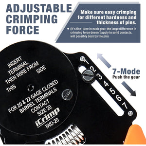 DT20 Crimper 4 Way Indent | 8 Impression iCrimp | Closed Barrel Type Deutsch Crimper