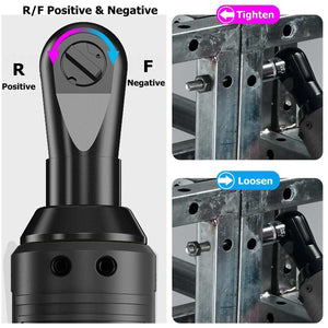 21V 3/8" 100N.m Electric Right Angle Ratchet Wrench | Charger + 2 Batteries
