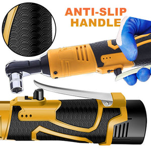 21V 3/8" 100N.m Electric Right Angle Ratchet Wrench | Charger + 2 Batteries