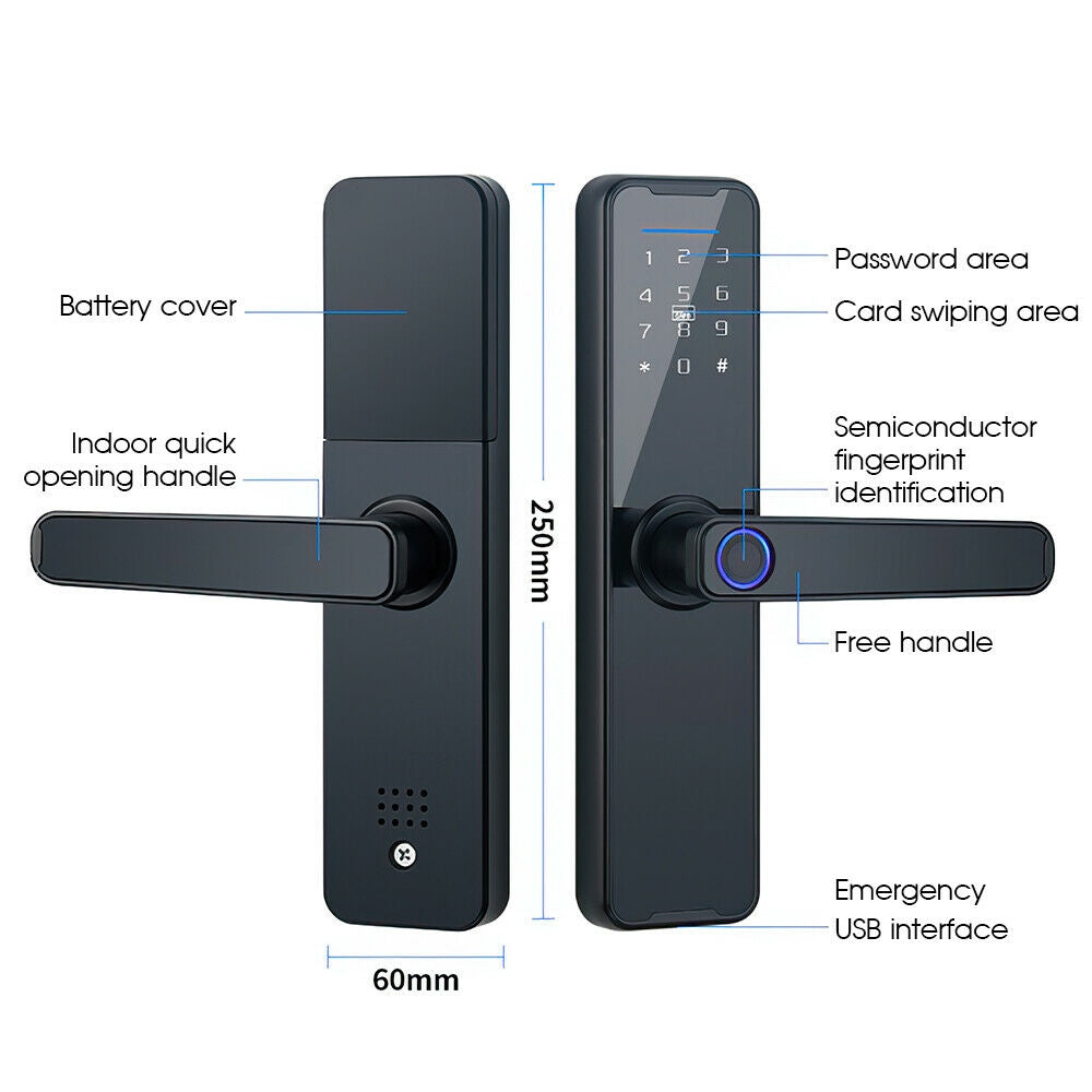 Digital Smart Door Lock | Fingerprint, APP, Key Card, Password | Electronic Home Security Lock